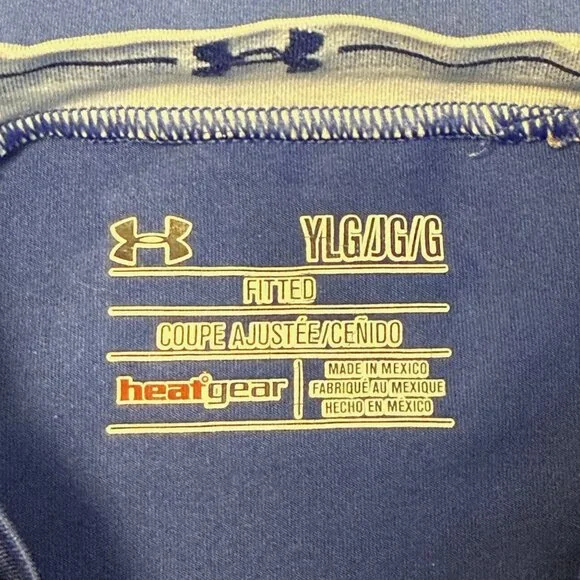 Under Armour - Boys Heat Gear Fitted Short Sleeve Shirt - Size Youth Large - Picture 6 of 6
